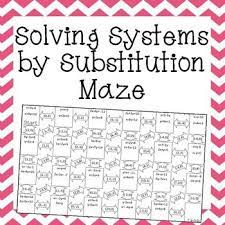 Substitution Worksheet Maze Activity