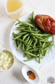easy ham and green beans in crock pot