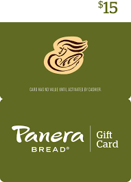 panera bread 15 gift card