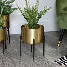 View our full range of indoor & outdoor plants, pots, accessories & care guides. Round Gold Plant Stand Medium