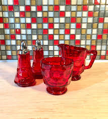 Vintage Viking Glass Ruby Red Sugar