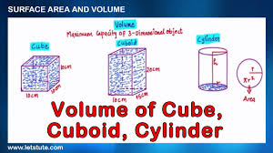 Volume Of Cube Cuboid And Cylinder Surface Area And Volume Math Letstute