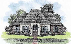 One Story 4 Bed French House Plan