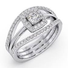ring diamond love cushion stackable diamond enement ring candere by kalyan jewellers