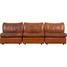 vintage sofa in thick cognac aniline