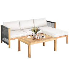 Patio Acacia Wood Sofa Furniture Set