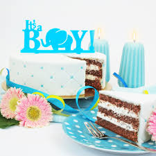 Die baby shower torte kann je nach geschlecht und name des babys personalisiert werden. Blue Baby Party Torte