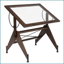 Aries Glass Top Drafting Table The