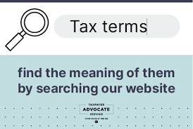 tax terms find the meaning of them by