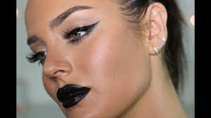 dark glam makeup tutorial black lips