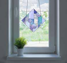 Square Stained Glass Geometric Pattern