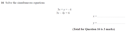 Gcse Simultaneous Equations Questions