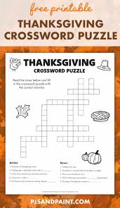Then, make a word list with an answer and a clue on each line. Free Printable Thanksgiving Crossword Puzzle Pjs And Paint