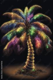 palm tree with christmas lights