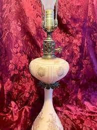 Vintage Pink Satin Glass Table Lamp