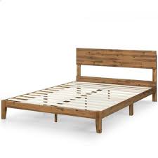 queen wood platform bed with headboard