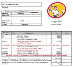Electrical Invoice Forms Free Electrician Template Excel Pdf