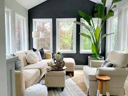 A Black Accent Wall In A Living Room