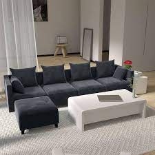 Velvet L Shaped Modern Sectional Sofa