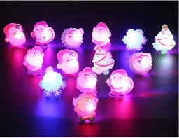50 Pack Christmas Led Glow Rings Light Up Rings Party Favors For Kids Glow In The