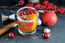 Pine simple syrup (from previous recipe) orange slice. Christmas Old Fashioned Cranberry Cocktail Gastronom Cocktails