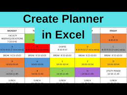 create daily weekly planner in excel