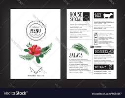 Food Menu Restaurant Template Design Flyer Cafe Vector Image