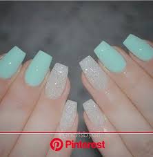 One look at this unusual acrylic manicure compilation will make you at least consider. Blue And White Sparkle Cute Acrylic Nails Pretty Acrylic Nails Trendy Nails Clara Beauty My