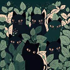 Cute Black Cats 2d Ilration