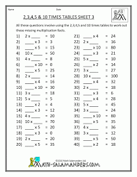 math table worksheets 99worksheets