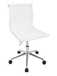Modern and glam, this desk chair is just what your home office needs. Lumisource Master Contemporary Armless Adjustable Task Chair Whitechrome Office Depot
