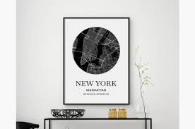 City Map Print Wall Art Graphic