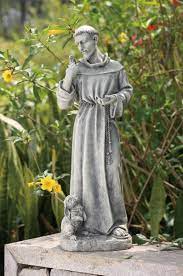 st francis garden statue with rabbit 24