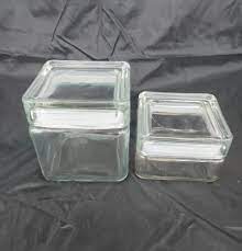 Set Of 2 Anchor Hocking Square Glass