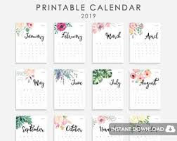 Calendar Printable Etsy