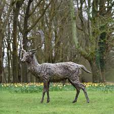 Bronze Deer Statue Life Size Modern