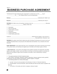 business purchase agreement template