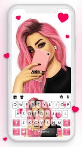 pink selfie keyboard background