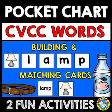 Pocket Chart Activity Kindergarten Cvcc Words Card Ending Blends Game Center