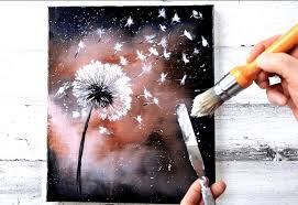 Dandelion Easy Acrylic Painting For