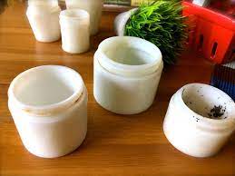 Vintage Milk Glass Jars 3 White Milk