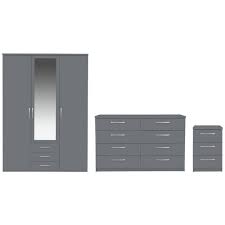 Bedroom furniture that will help you achieve a beautiful aesthetic in any style at a great price. Buy Argos Home Hallingford 3 Piece 3 Door Wardrobe Set Grey Bedroom Furniture Sets Argos