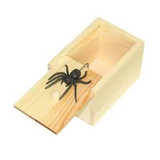 prank spider box funny wooden bo