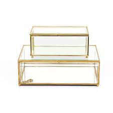 Gold Glass Trinket Boxes Sweet
