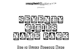 top 70 cities set in block letters font