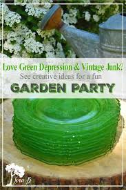 Green Depression Glass And Vintage Junk