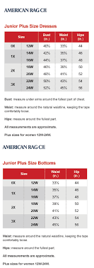 American Rag Junior Plus Size Chart Via Macys Junior Plus