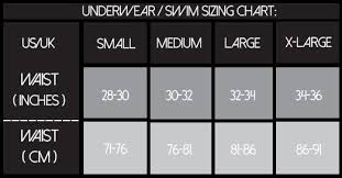 Mens Underwear Mens Designer Underwear Size Chart