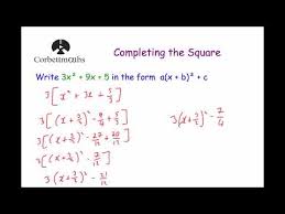 Completing The Square 2 Corbettmaths