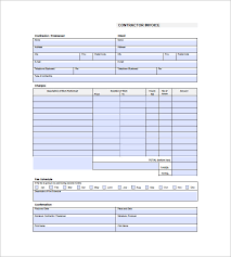 Contractors Invoice Template Contract Invoice Template 8 Free Word